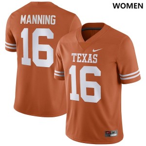 Texas Orange Arch Manning Women's #16 Texas Jersey 957925-341