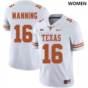 White Arch Manning Women #16 Limited Texas Jersey 405121-931