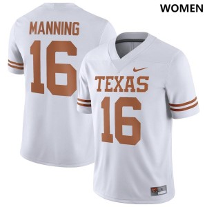 White Arch Manning Womens #16 Texas Jersey 833064-273