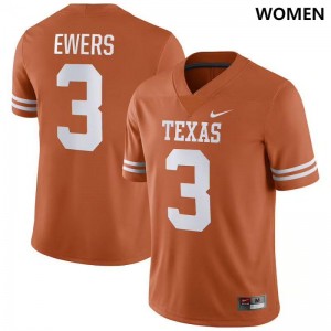 Texas Orange Quinn Ewers Women #3 Texas Jersey 734510-358