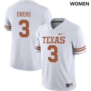 White Quinn Ewers Womens #3 Texas Jersey 567341-583