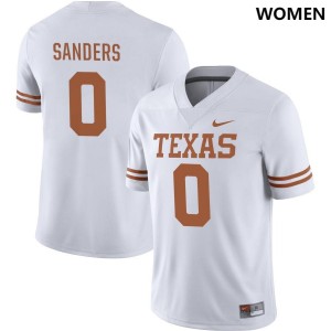 White Ja'Tavion Sanders Women's #0 Texas Jersey 168798-540