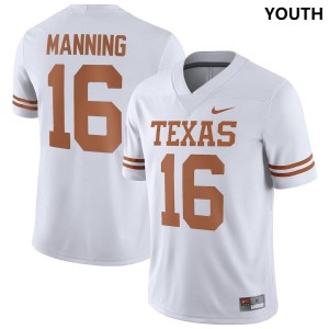 White Arch Manning Youth #16 Texas Jersey 898161-598