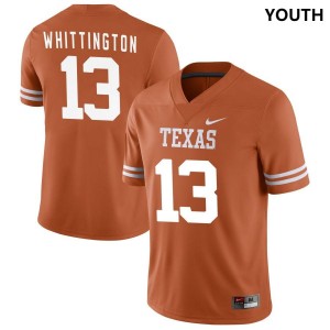 Texas Orange Jordan Whittington Youth #13 Texas Jersey 357472-168