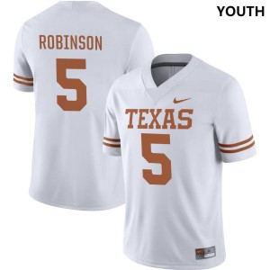 White Bijan Robinson Youth #5 Texas Jersey 249392-615