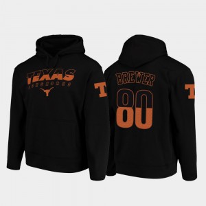 Wedge Performance Black For Men Cade Brewer Texas Hoodie #80 College Football Pullover 222925-194