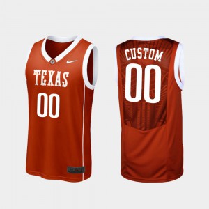 College Basketball #00 Men's Burnt Orange Texas Custom Jerseys Replica 529776-858