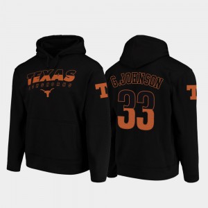 Gary Johnson Texas Hoodie Black For Men's College Football Pullover Wedge Performance #33 208681-657