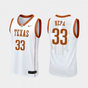Replica Kamaka Hepa Texas Jersey #33 Men College Basketball White 233708-565