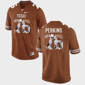 Kent Perkins Texas Jersey Brunt Orange Pictorial Fashion #76 Men's 127838-644