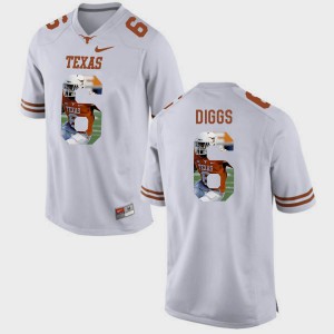 White Pictorial Fashion Quandre Diggs Texas Jersey #6 For Men's 561126-240