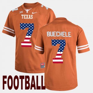 #7 Mens US Flag Fashion Shane Buechele Texas Jersey Orange 261168-687