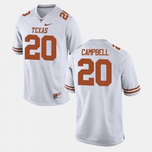 Men's White College Football #20 Earl Campbell Texas Jersey 201205-166
