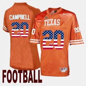 Orange #20 Throwback Earl Campbell Texas Jersey Men 935736-357