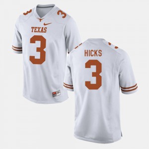 Jordan Hicks Texas Jersey #3 Men's College Football White 825687-866
