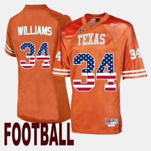 Throwback Ricky Williams Texas Jersey #34 Men's Orange 280254-985