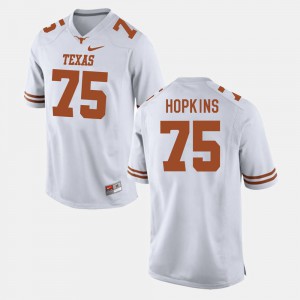 Mens #75 College Football Trey Hopkins Texas Jersey White 159783-818